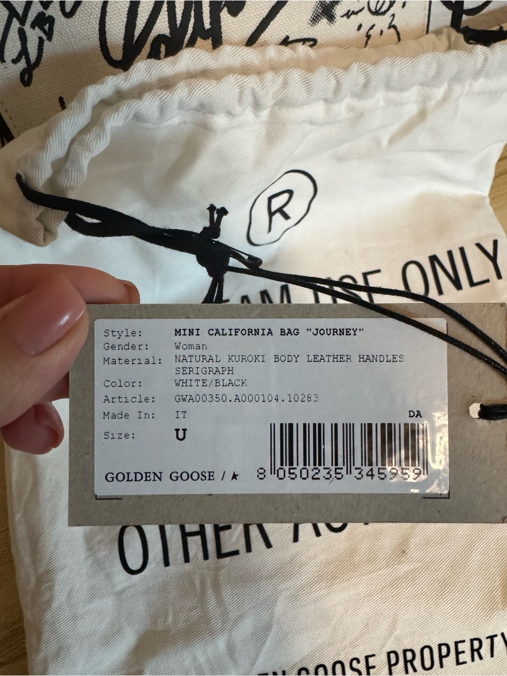 NWT a Golden Goose California Mini Canvas & Leather Tote - Picture 10 of 12